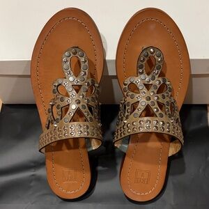 Frye Brown Studded Sandals